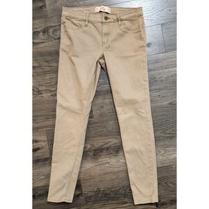 Hollister Jeans Size 7R W28 L31 Womens Super Skinny High Rise Beige Khaki Pants